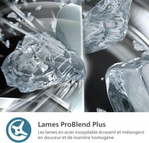 Lames qui écrasent des glaçons